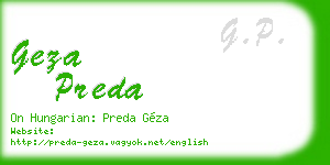 geza preda business card